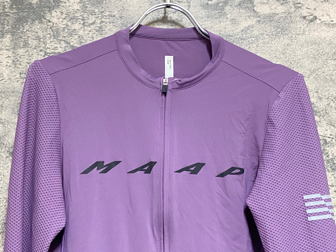 KQ978 マープ MAAP PRO FIT JERSEY 長袖 サイクルジャージ 紫 XL
