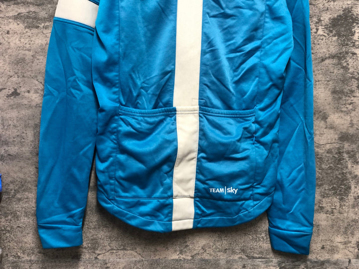 JZ506 ラファ RAPHA TRAINING WINTER JERSEY 長袖 サイクルジャージ S 水色 TEAM SKY
