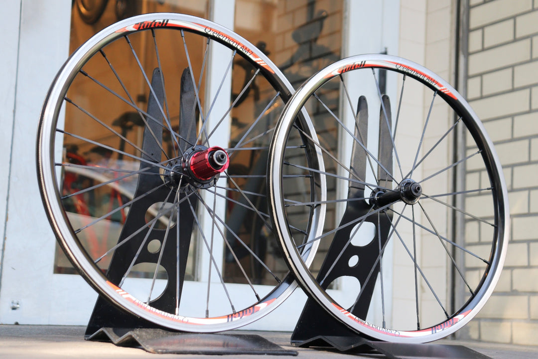 タイレル TYRELL Q:ELEMENT AM-7 アルミ クリンチャー ホイールセット シマノ10S 20インチ 406 【横浜店】