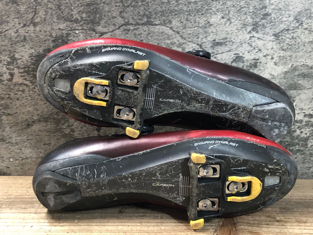 JU952 シマノ SHIMANO RC7 SHRC701M R01 S ビンディングシューズ 赤黒 3穴 EU42