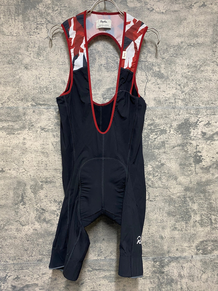 JM814 ラファ Rapha SWISS STORY CLASSIC BIB SHORTS ビブショーツ 黒 赤 EXTRA LARGE ※擦れ