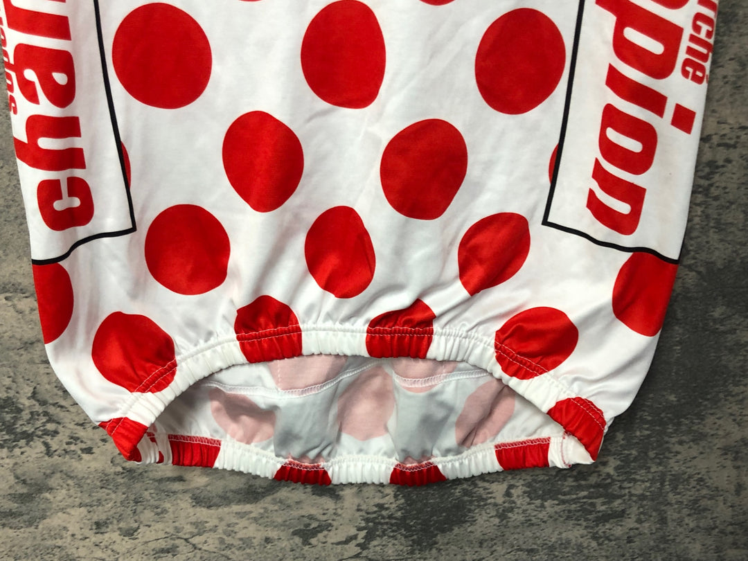 JK453 カステリ CASTELLI 半袖 サイクルジャージ 白 赤 XL ハーフジップ