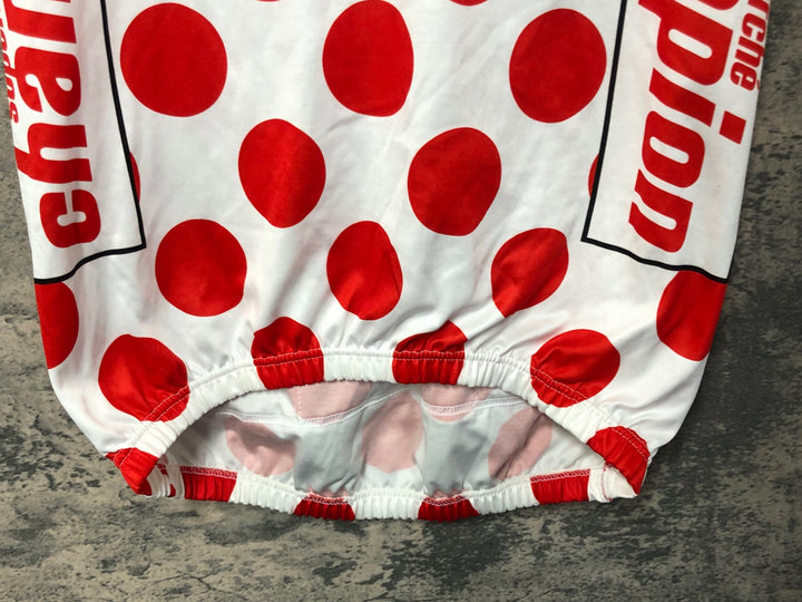 JK453 カステリ CASTELLI 半袖 サイクルジャージ 白 赤 XL ハーフジップ