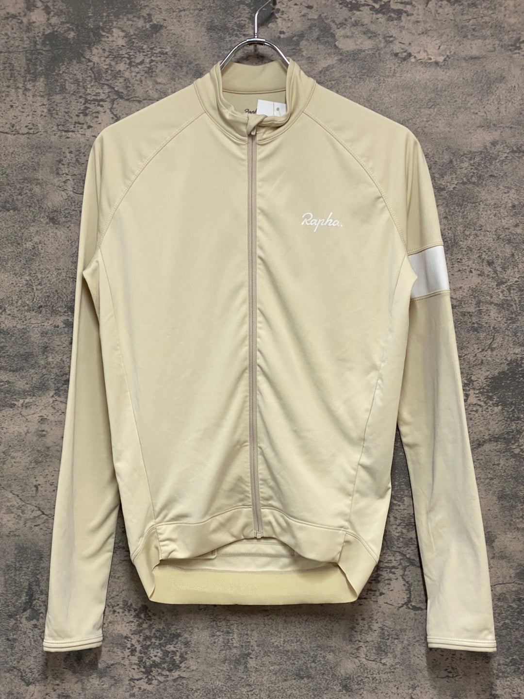 JZ020 ラファ Rapha MEN'S LONG SLEEVE CORE JERSEY 長袖 サイクルジャージ ベージュ S 裏起毛