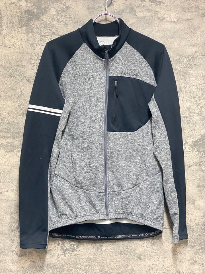 KN167 パールイズミ PEARL iZUMi 長袖 サイクルジャージ グレー 黒 L 裏起毛