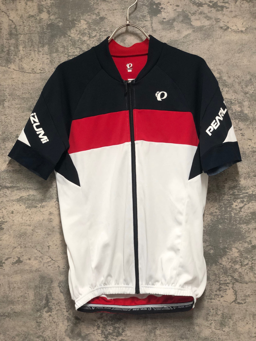 KK711 パールイズミ PEARL iZUMi 半袖 サイクルジャージ 黒赤白 L ※汚れあり