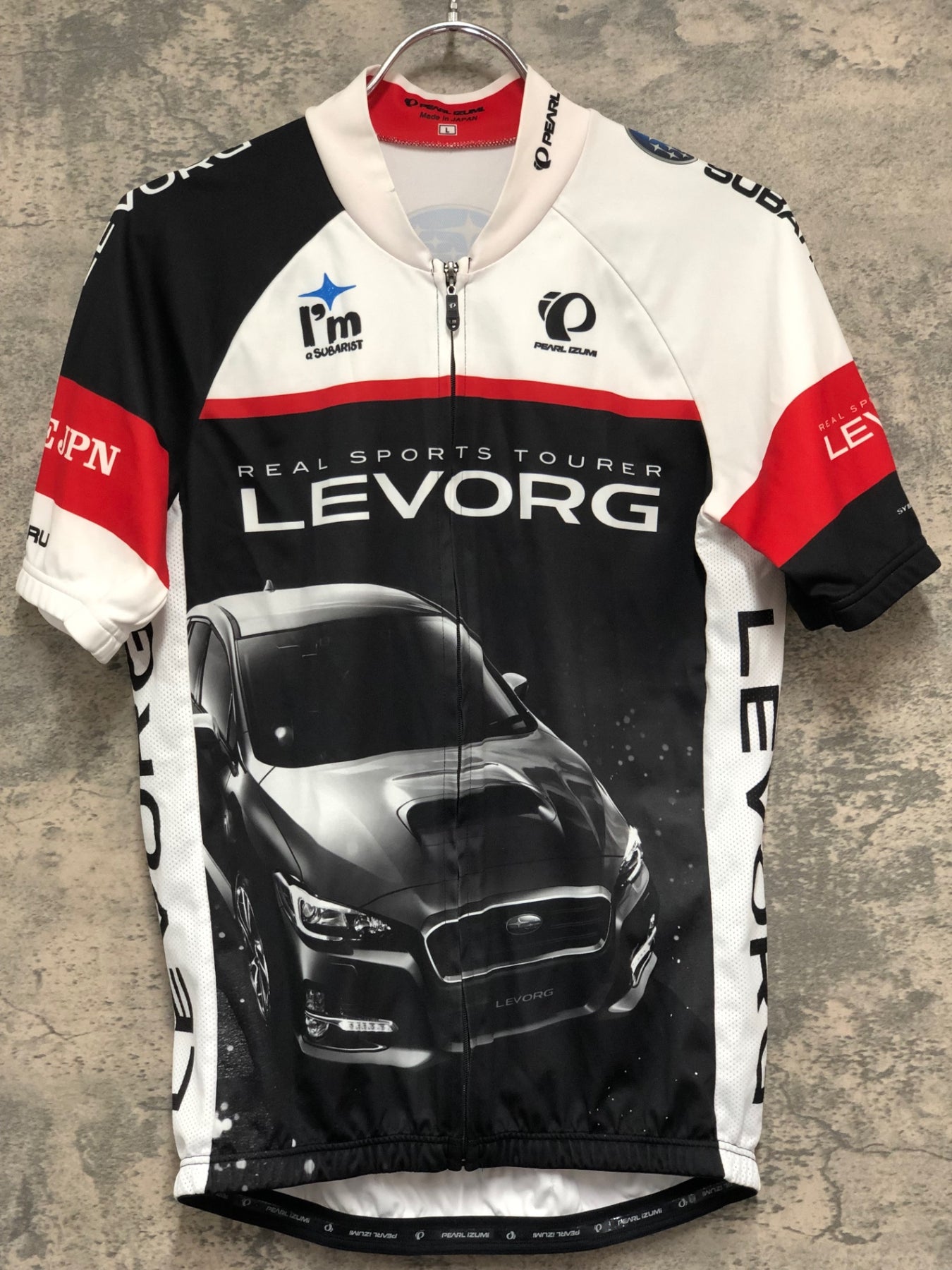 KE192 パールイズミ PEARL iZUMi 半袖 サイクルジャージ 白黒 L SUBARU