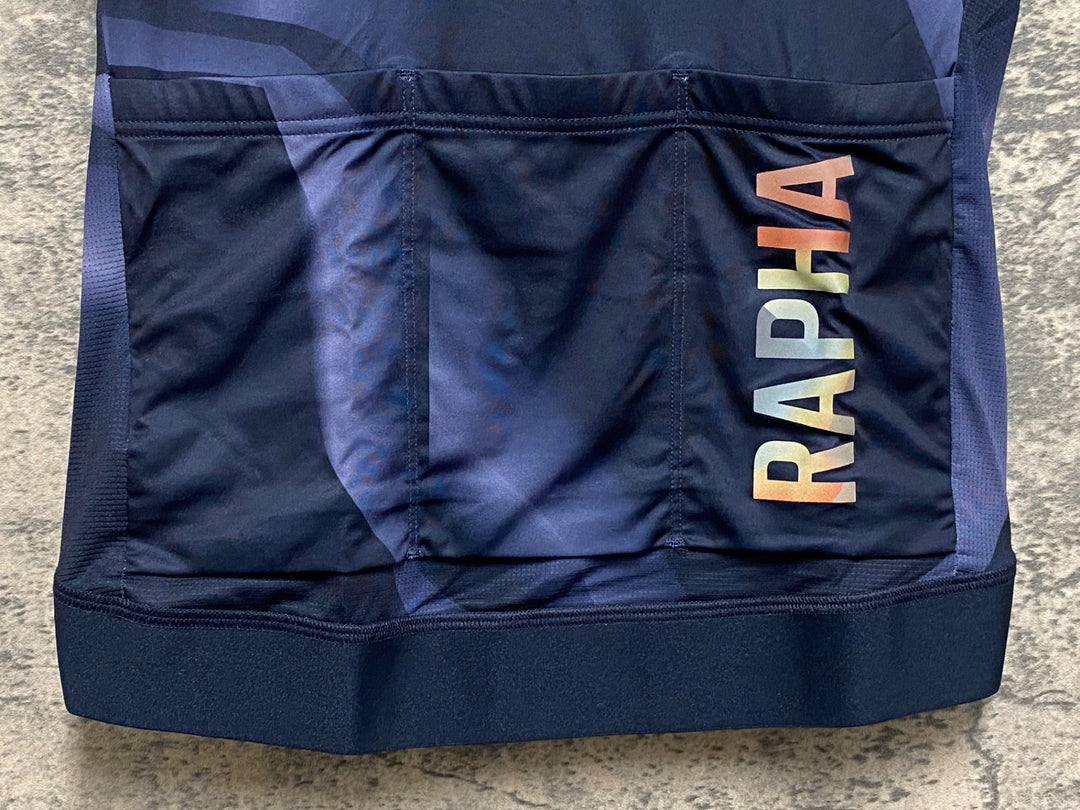 JN756 ラファ Rapha PRO TEAM TRAINING JERSEY 半袖 サイクルジャージ 紺 S