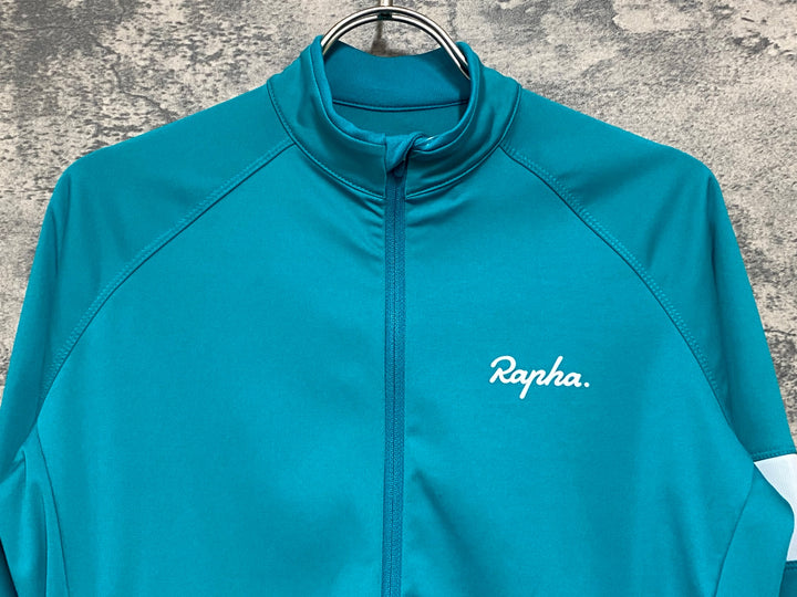 JW053 ラファ Rapha CORE LONG SLEEVE JERSEY 長袖サイクルジャージ ターコイズ S 裏起毛