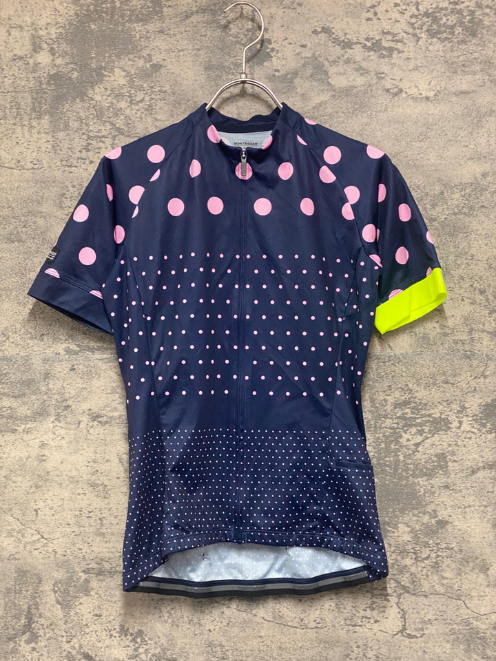 KE468 ボントレガー BONTRAGER 半袖 サイクルジャージ レディースS 紺ピンク