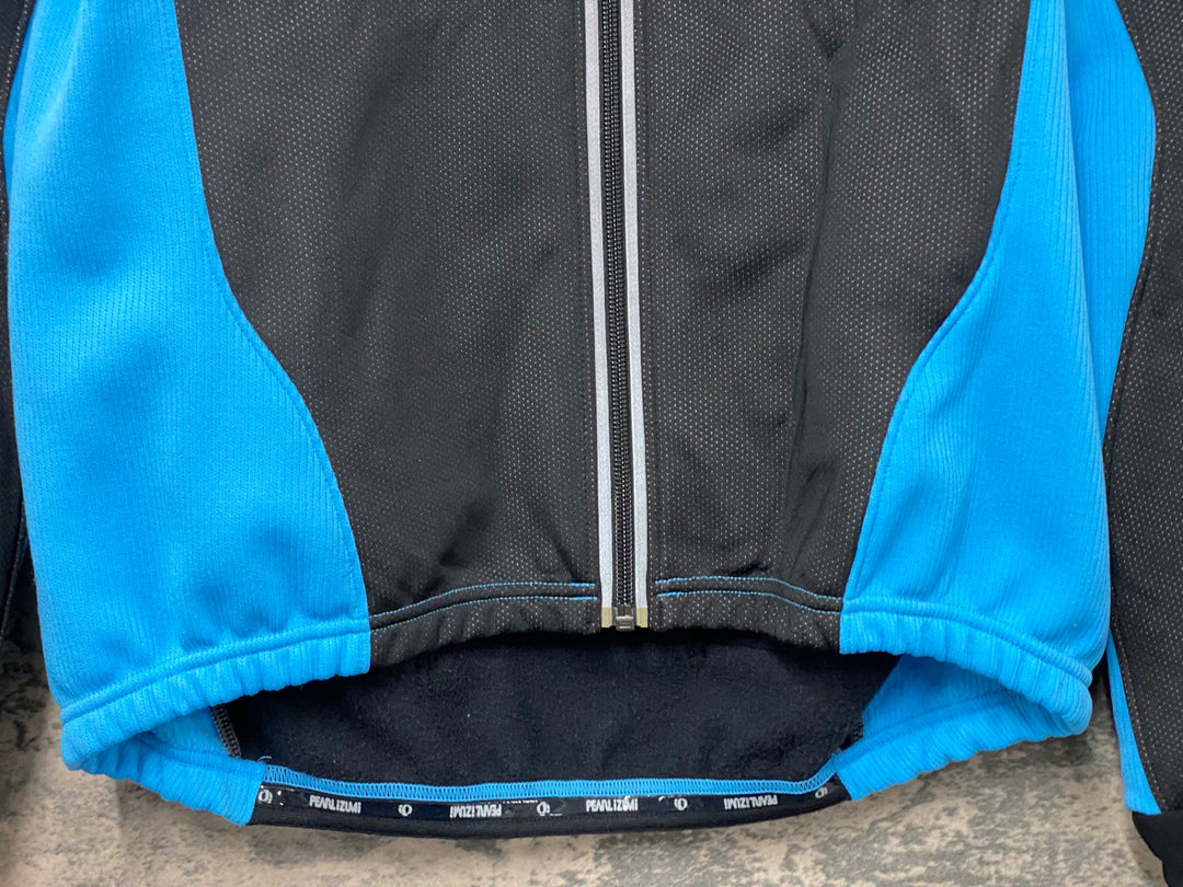 JF474 パールイズミ PEARL iZUMi 長袖サイクルジャケット 黒青 XL 裏起毛 WIND BREAK