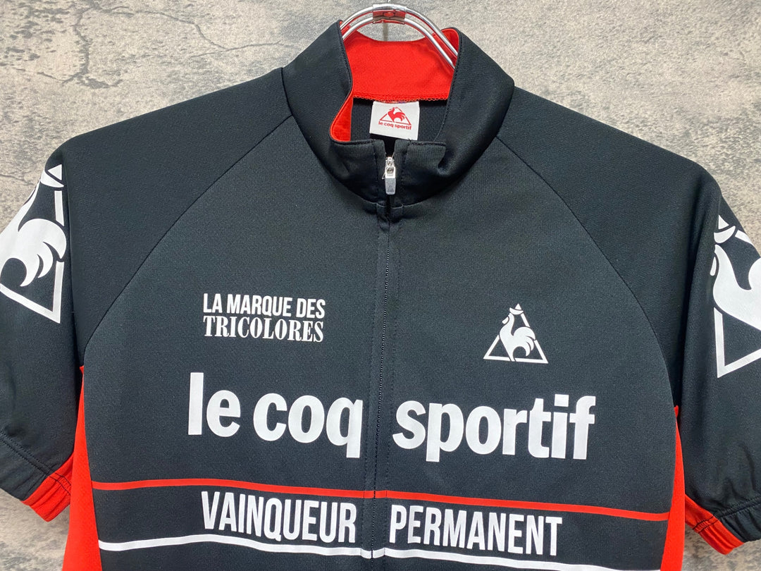 JH917 ルコックスポルティフ le coq sportif 半袖 サイクルジャージ 黒 S