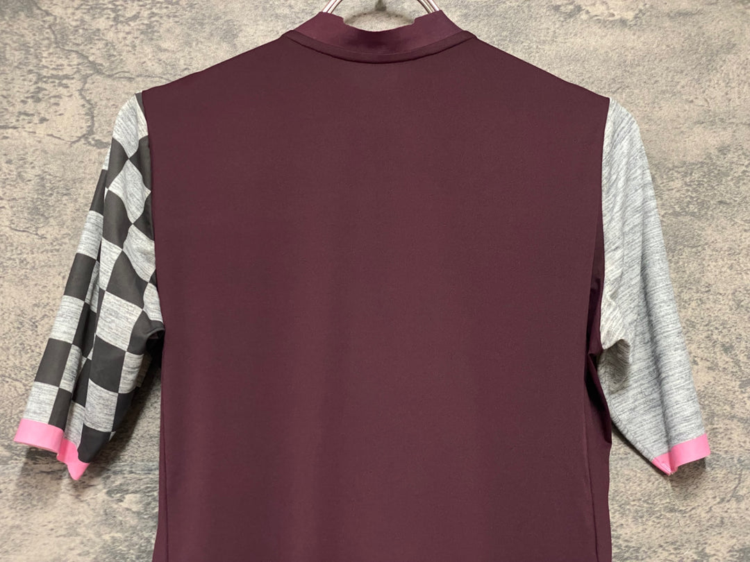 KM230 ドットアウト DOTOUT FANATICA JERSEY 半袖 サイクルジャージ 赤グレー S