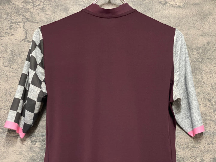 KM230 ドットアウト DOTOUT FANATICA JERSEY 半袖 サイクルジャージ 赤グレー S
