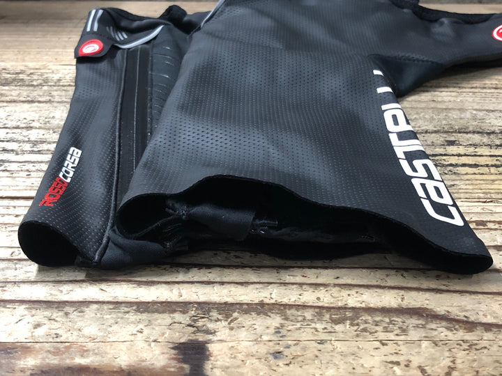 KC796 カステリ CASTELLI ロッソコルサ ROSSO CORSA シューズウォーマー 黒 L 裏起毛