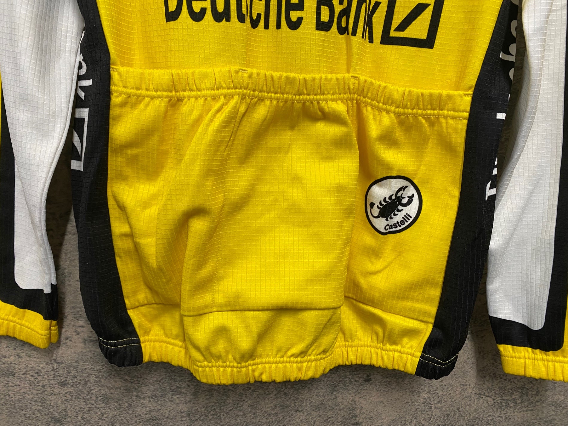 JE767 カステリ CASTELLI 長袖 サイクルジャージ 黄 M 裏起毛 ONCE