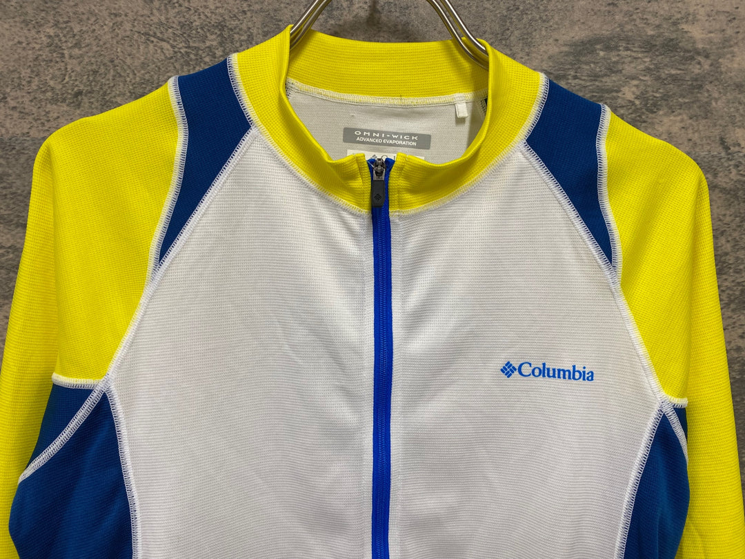 KF370 コロンビア Columbia 長袖 サイクルジャージ 白 黄 青 XS