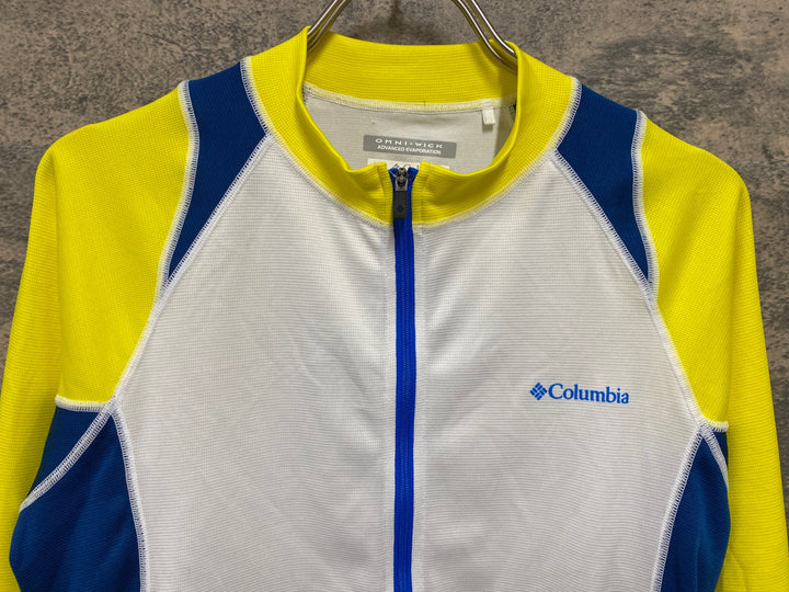 KF370 コロンビア Columbia 長袖 サイクルジャージ 白 黄 青 XS