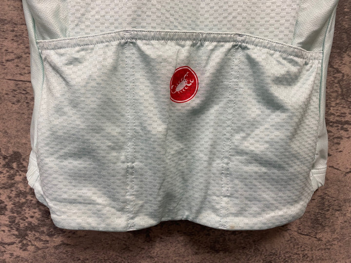 JP861 カステリ CASTELLI ロッソコルサ ROSSO CORSA 半袖 サイクルジャージ 水色 XS レディース