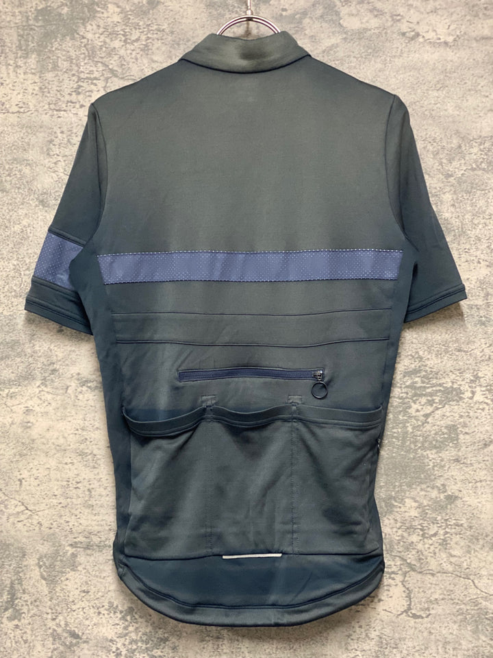KI163 ラファ Rapha BREVET JERSEY 半袖 サイクルジャージ 濃紺 S ※色褪せ