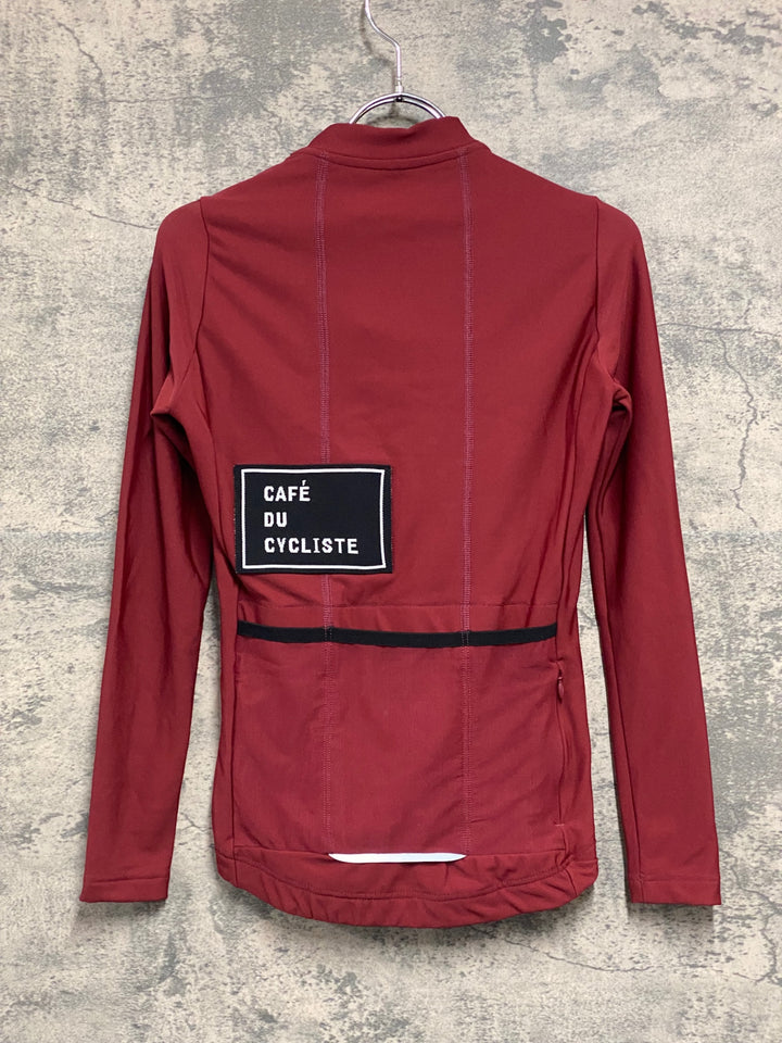JM541 カフェドシクリステ Cafe du Cycliste AUDREY WOMEN 長袖 サイクルジャージ 赤 XS 裏起毛 レディース