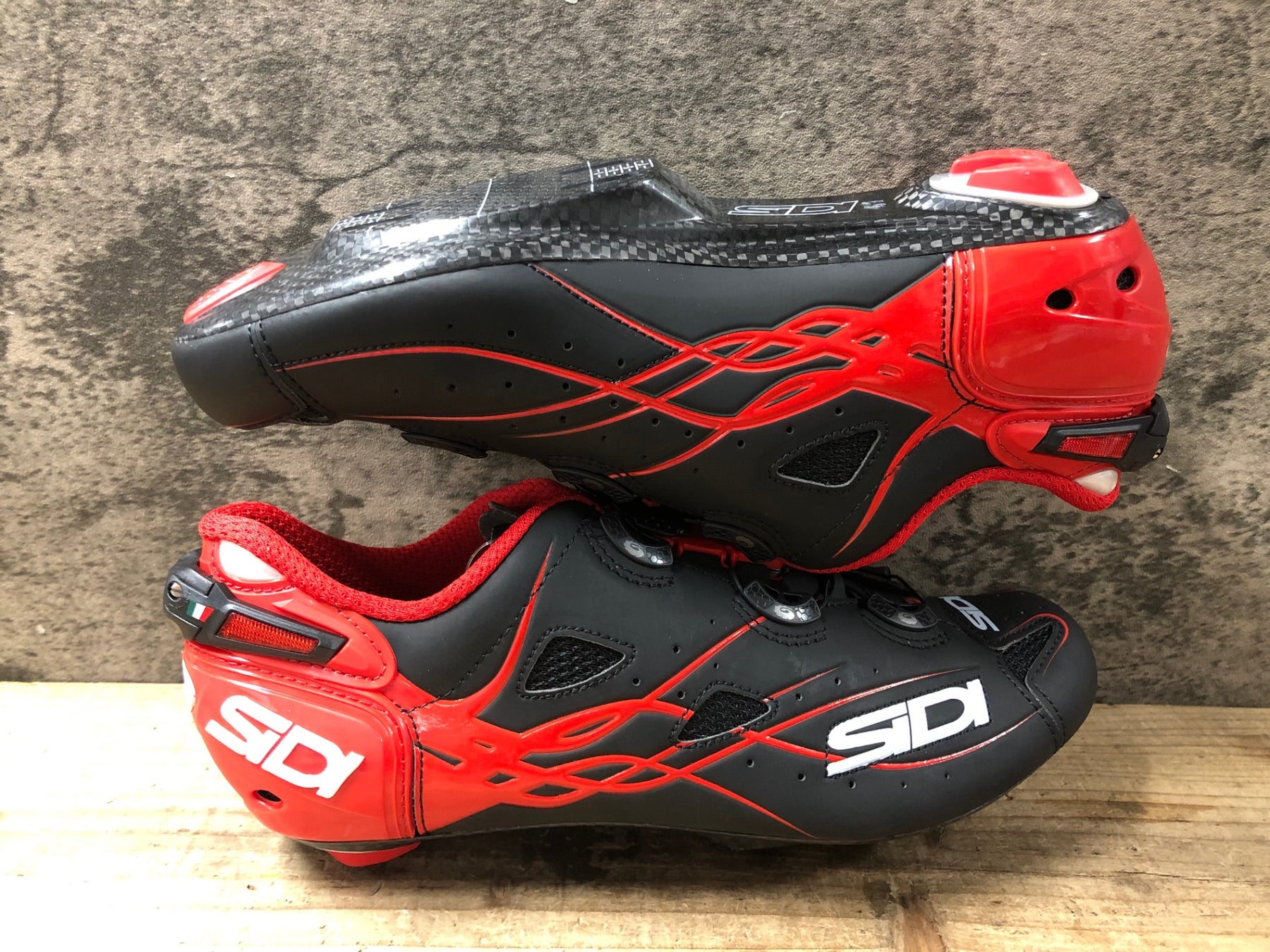 KB427 シディ SIDI SHOT MATT ビンディングシューズ 黒 赤 EU41 3穴