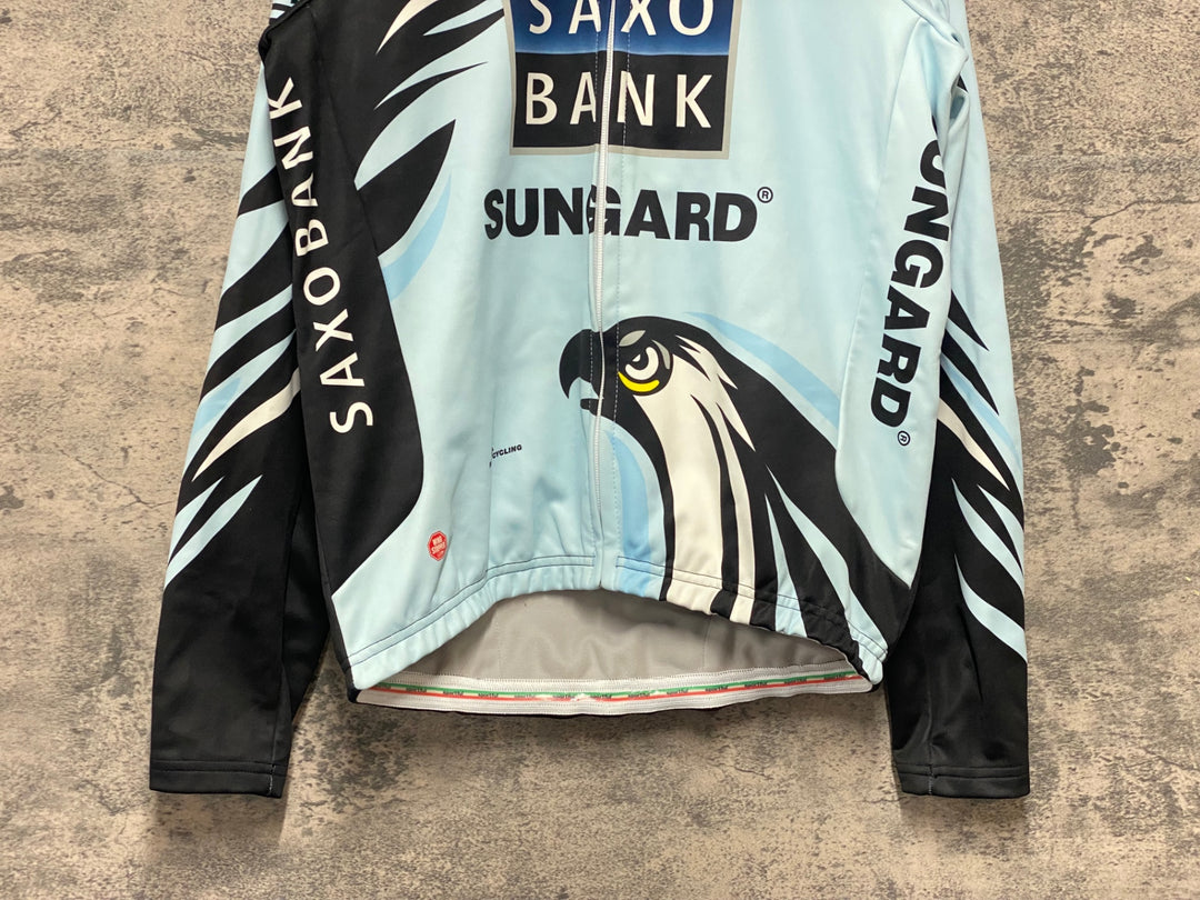 KJ809 スポーツフル sportful 長袖 サイクルジャケット 水色 XL 裏起毛 SAXO BANK