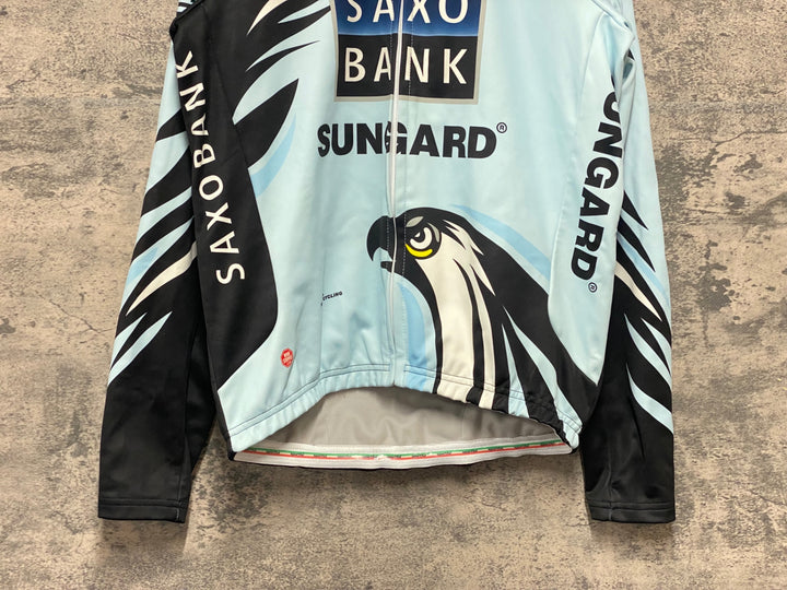 KJ809 スポーツフル sportful 長袖 サイクルジャケット 水色 XL 裏起毛 SAXO BANK