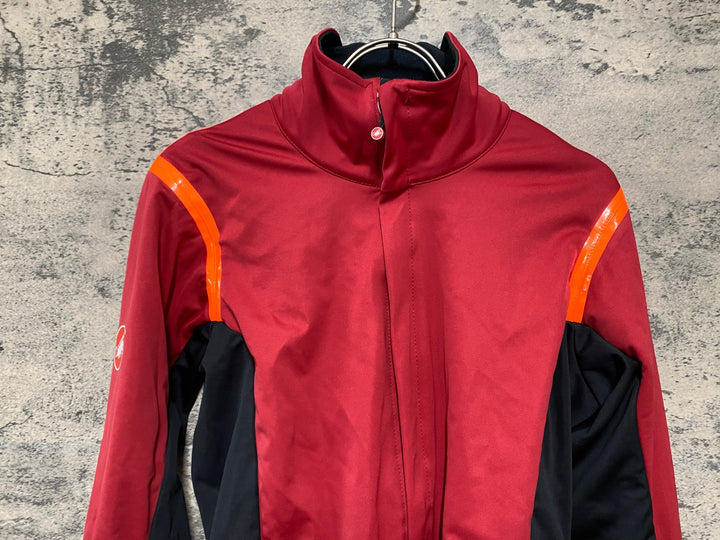 KB689 カステリ CASTELLI Alpha RoS 2 Rosso Corsa GORE-TEX INFINIUM 長袖 サイクルジャケット 裏起毛 赤 M