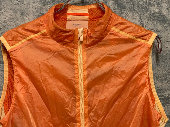 JQ366 ラファ Rapha PRO TEAM INSULATED GILET ジレ サイクルベスト オレンジ M 裏起毛