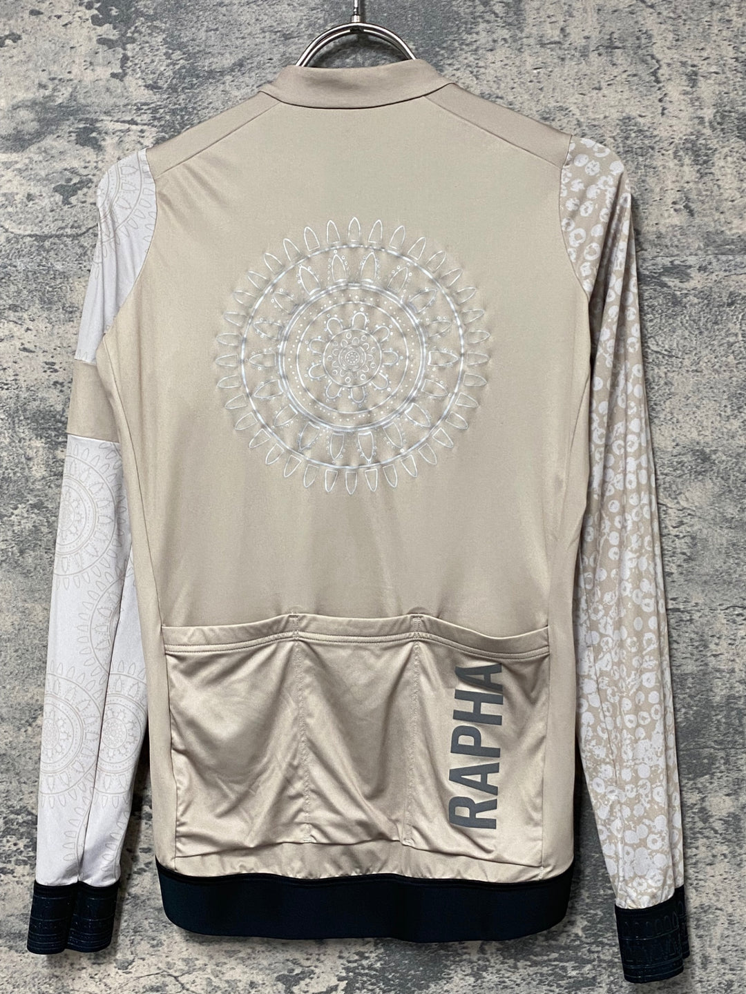JZ173 ラファ Rapha PRO TEAM LONG SLEEVE TRAINING JERSEY 長袖 サイクルジャージ ベージュ S ※汚れ