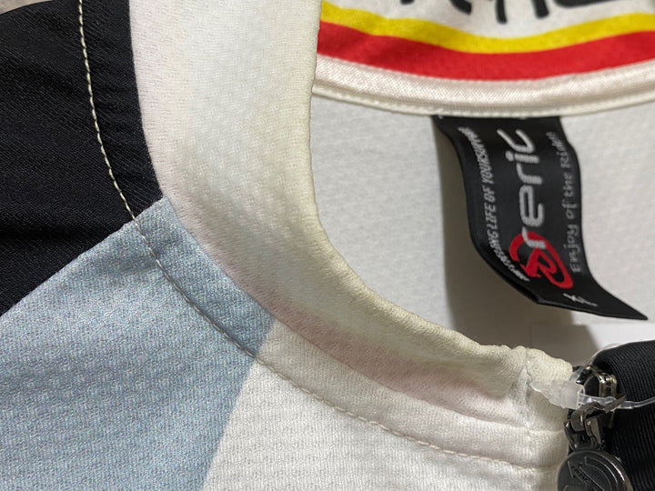 JR987 レリック reric 半袖 サイクルジャージ 白 黒 XL