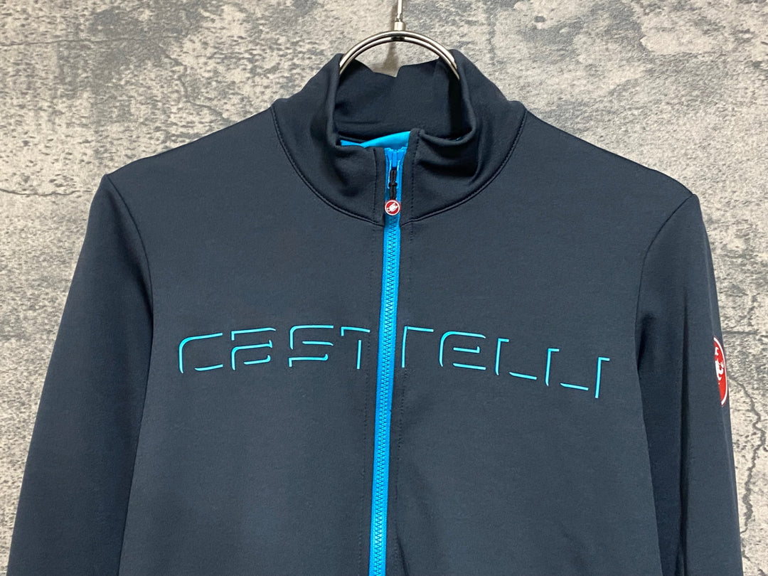 JO285 カステリ CASTELLI 長袖サイクルジャージ 灰色 S 裏起毛