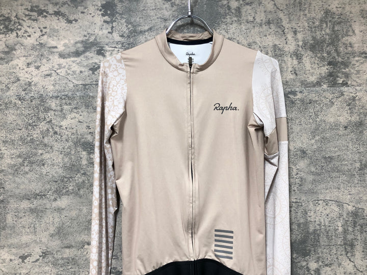 JO807 ラファ Rapha PRO TEAM LONG SLEEVE TRAINING JERSEY 長袖 サイクルジャージ ベージュ S