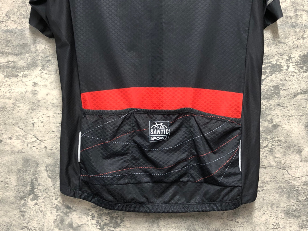 KD677 サンティック SANTIC 半袖 サイクルジャージ 黒 サイズ不明 ※タグカット