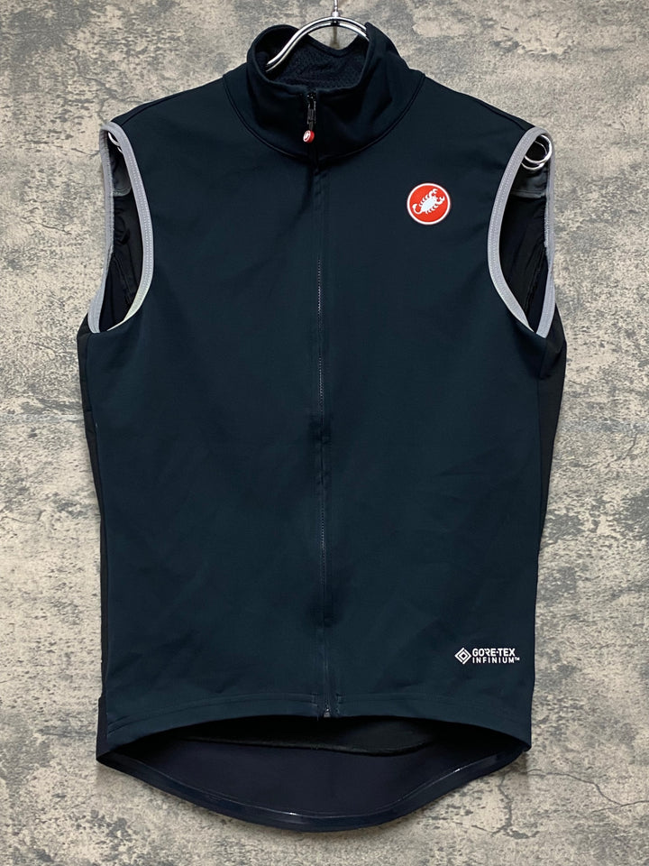 KB685 カステリ CASTELLI ROSSO CORSA Perfetto ジレ サイクルベスト 黒 M GORE-TEX INFINIUM
