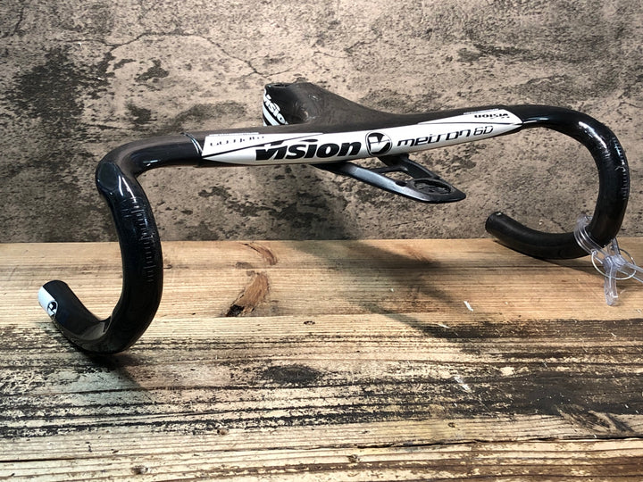 JK950 ヴィジョン Vision メトロン METRON 6D カーボン ドロップハンドル 420mm 110mm マウント付※コラムキャップ欠品、クラックの疑いあるためジャンク