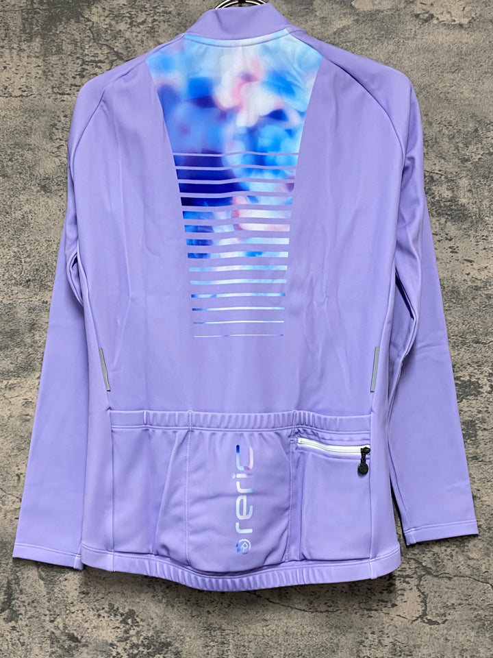 JV970 レリック reric Women's Rupee Warm Long Jersey 長袖サイクルジャージ 白青 M 裏起毛 レディース