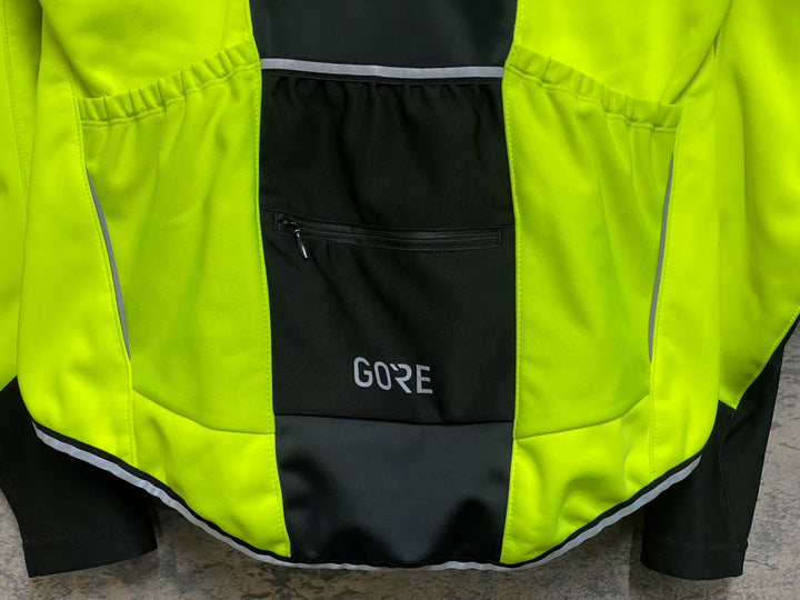 JO991 ゴア GORE 長袖 サイクルジャケット 黄 M 裏起毛 GORE WINDSTOPPER