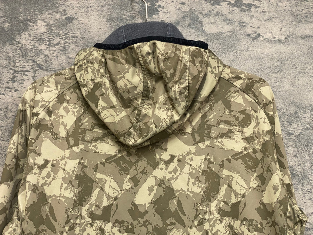 JO043 ゴア GORE BIKE WEAR 長袖 フーディ サイクルジャケット 茶 迷彩 M 裏起毛 GORE WINDSTOPPER