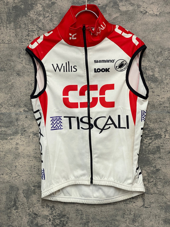 JV556 カステリ CASTELLI ジレ サイクルベスト 白 赤 CSC サイズ不明