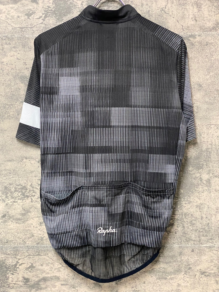 KM925 ラファ Rapha MEN'S FLYWEIGHT JERSEY PRINT 半袖 サイクルジャージ 黒 L