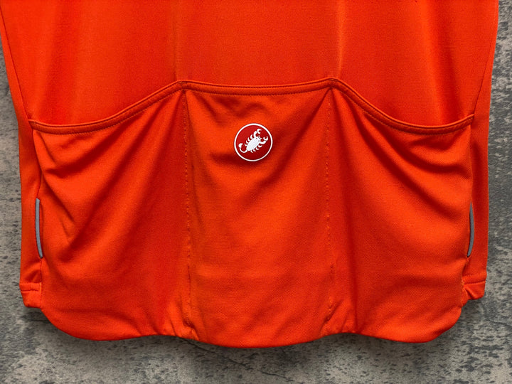 KG573 カステリ CASTELLI 半袖 サイクルジャージ オレンジ XL ※ほつれあり