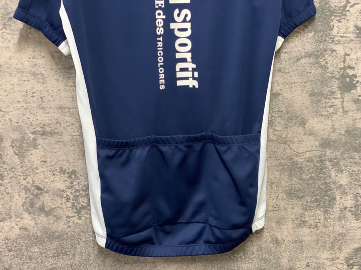 KI223 ルコックスポルティフ le coq sportif 半袖 サイクルジャージ 紺 M