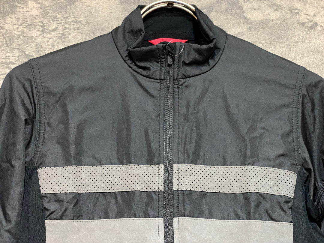 JS158 ラファ Rapha WOMEN'S BREVET LONG SLEEVE WINDBLOCK JERSEY 長袖 サイクルジャージ 黒 XS レディース ※背面小穴