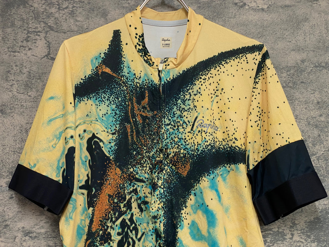 KL767 ラファ Rapha LACHLAN PRO TEAM TRAINING JERSEY 半袖 サイクルジャージ 黄色 XL