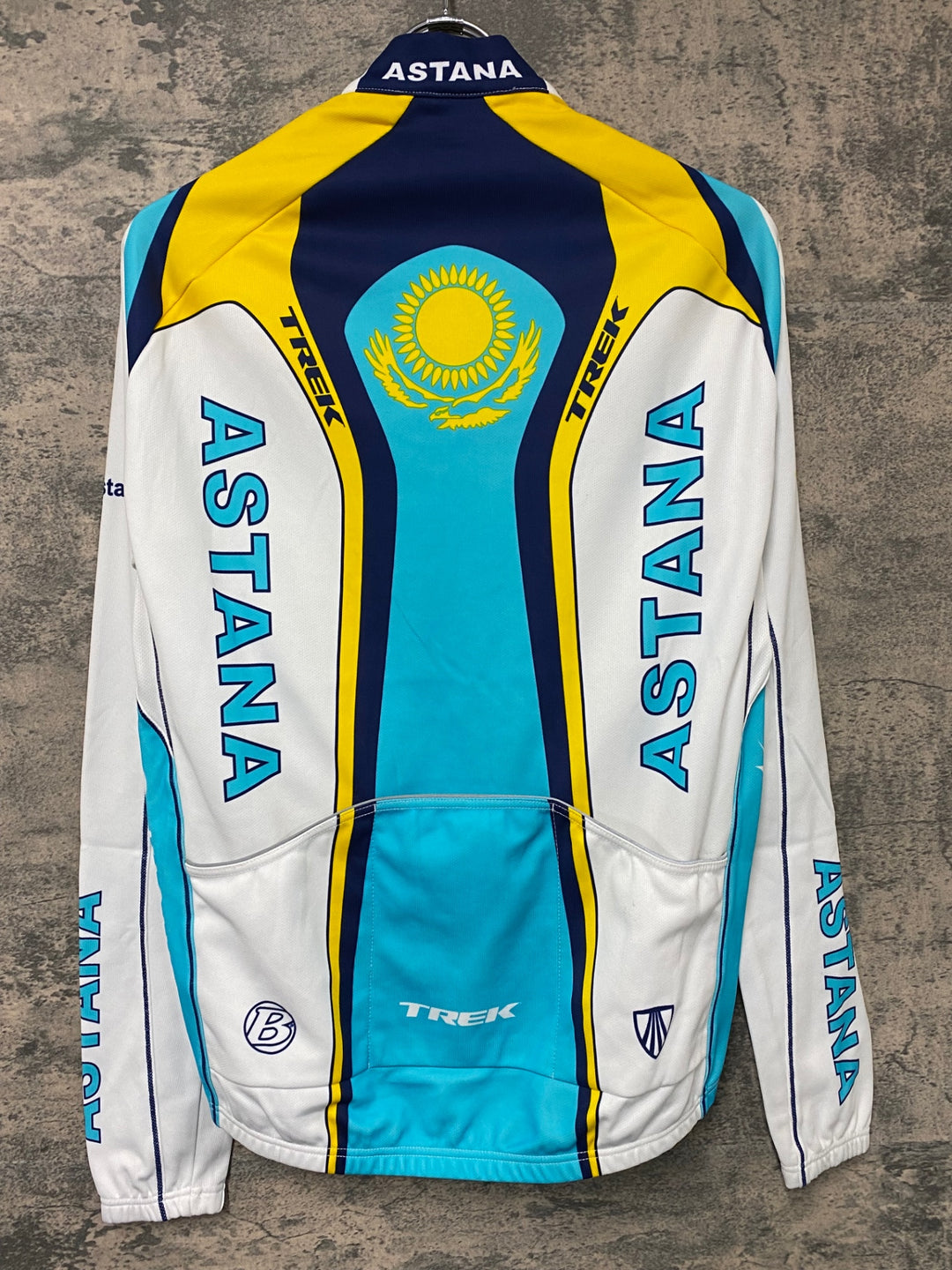 JG896 トレック TREK 長袖 サイクルジャージ 白青 M 裏起毛 ASTANA