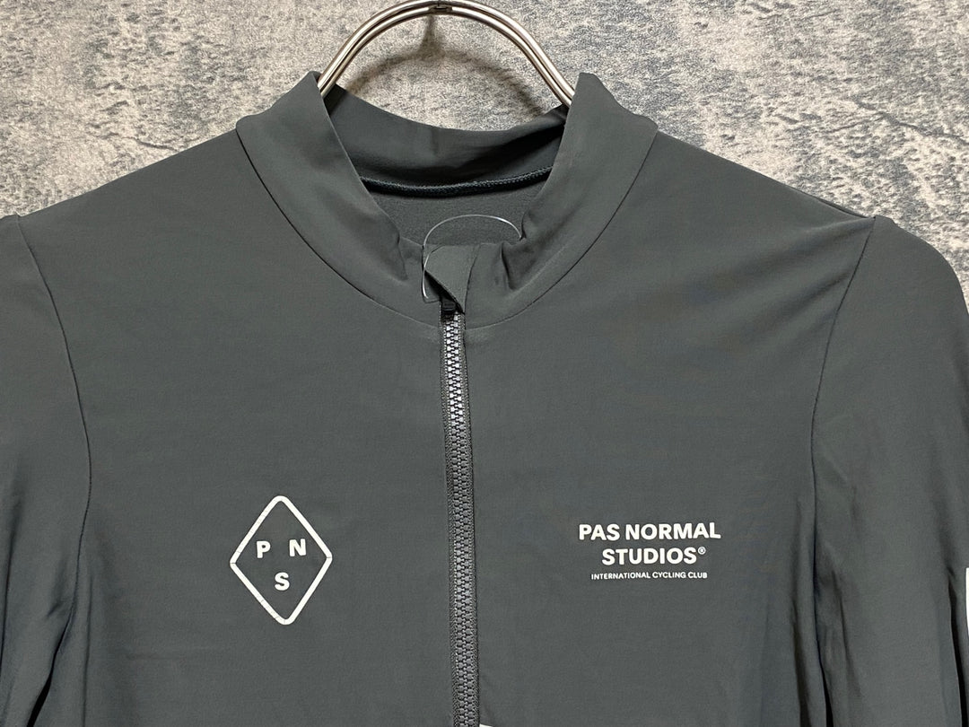 KA561 パスノーマルスタジオ PAS NORMAL STUDIOS MEN'S PAS LONG SLEEVE JERSEY 長袖 サイクルジャージ グレー L ※擦れ
