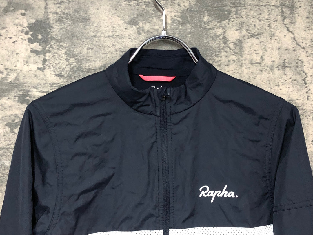 JF776 ラファ Rapha BREVET LONG SLEEVE WINDBLOCK JERSEY 長袖 サイクルジャージ 紺 S