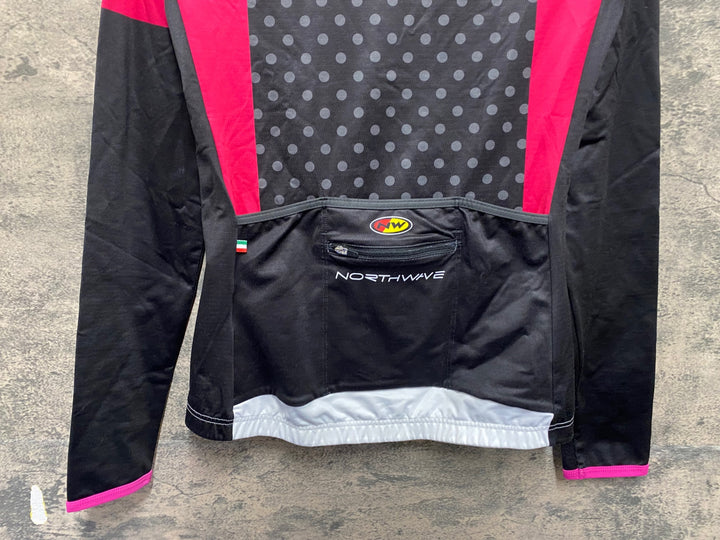 KJ896 ノースウェーブ NORTHWAVE 長袖 サイクルジャージ 黒 ピンク Mサイズ